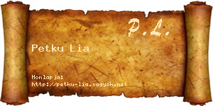Petku Lia névjegykártya